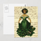 -Romantische Irish Clover Dress Lady Briefkaart (Voorkant / Achterkant)
