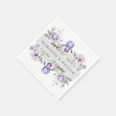 Romantische Irissen & Pioenen Bloemenbruiloft Servet (Hoek)