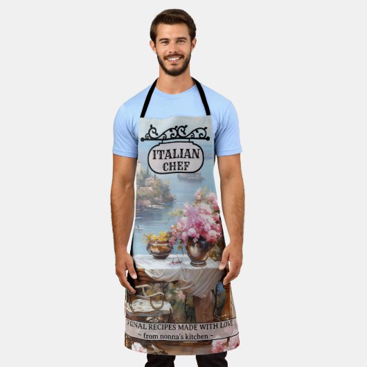 Romantische Italiaanse kust Nonna Schort (Gedragen)