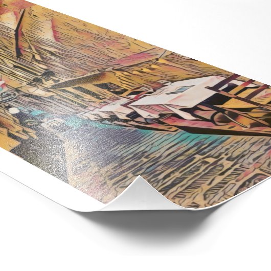 Romantische Italiaanse straat 3 Foto Afdruk (Hoek)