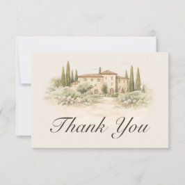 Romantische Italiaanse Toscaanse Huwelijks Dankkaa Bedankkaart
