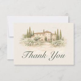 Romantische Italiaanse Toscaanse Huwelijks Dankkaa Bedankkaart