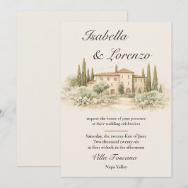 Romantische Italiaanse Toscaanse villa trouwkaarte Kaart