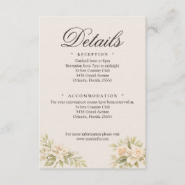 Romantische Italiaanse Tusca Details Card Informatiekaartje