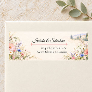 Romantische Italiaanse Wilde Bloemen Bruiloft Etiket