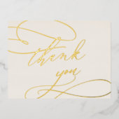 Romantische Ivoor en Gouden Folie Dank u Kaart (Voorkant)