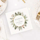 Romantische Ivoor Floral krans bruiloft Servet