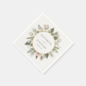 Romantische Ivoor Floral krans bruiloft Servet (Hoek)