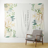 Romantische Ivoren Bloemen Achtergrond | Fotohokje Wandkleed (In Situ (horizontaal))