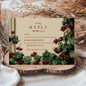 Romantische Ivy en Berry bruiloft RSVP Kaartje