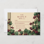 Romantische Ivy en Berry bruiloft RSVP Kaartje (Voorkant)