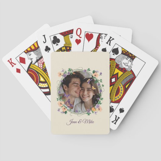 Romantische Ivy en Vlinders Pokerkaarten (Achterkant)