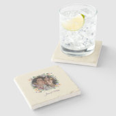 Romantische Ivy en Vlinders Stenen Onderzetter (Zijkant)