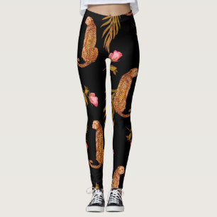 Romantische jachtluipaarden: waterverf naadloos pa leggings
