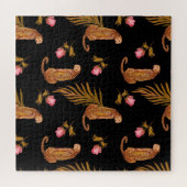 Romantische jachtluipaarden: waterverf naadloos pa legpuzzel (Horizontaal)