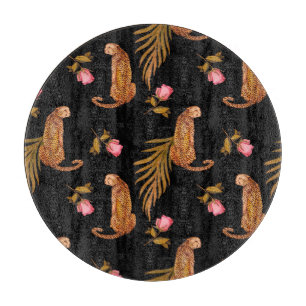 Romantische jachtluipaarden: waterverf naadloos pa snijplank