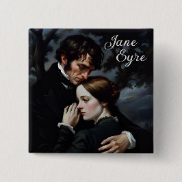 Romantische Jane Eyre en Edward Rochester Vierkante Button 5,1 Cm