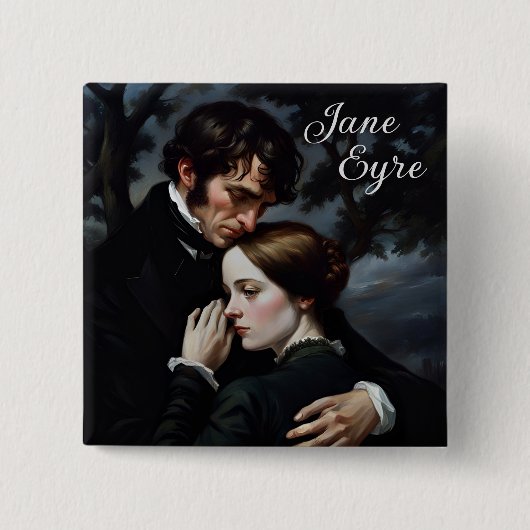 Romantische Jane Eyre en Edward Rochester Vierkante Button 5,1 Cm (Voorkant)