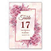 Romantische Japanse roze Cherry Blossom Table Kaar Kaart (Achterkant)