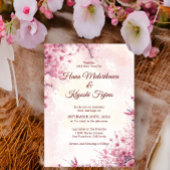 Romantische Japanse roze kerry Blossom Wedding Kaart
