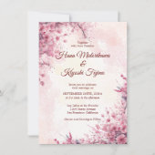 Romantische Japanse roze kerry Blossom Wedding Kaart (Voorkant)