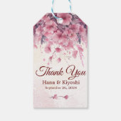 Romantische Japanse Roze Kersenbloesem Cadeaulabel (Achterkant)