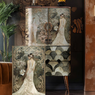 Romantische jaren 20 Elegante Flapper & Bloemen Tissuepapier