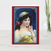  Romantische Jonge Dame Valentijn Feestdagen Kaart (Voorkant)