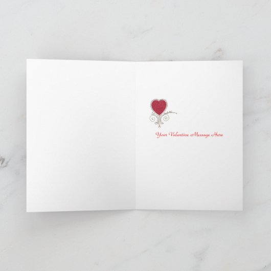  Romantische Jonge Dame Valentijn Feestdagen Kaart (Binnen)