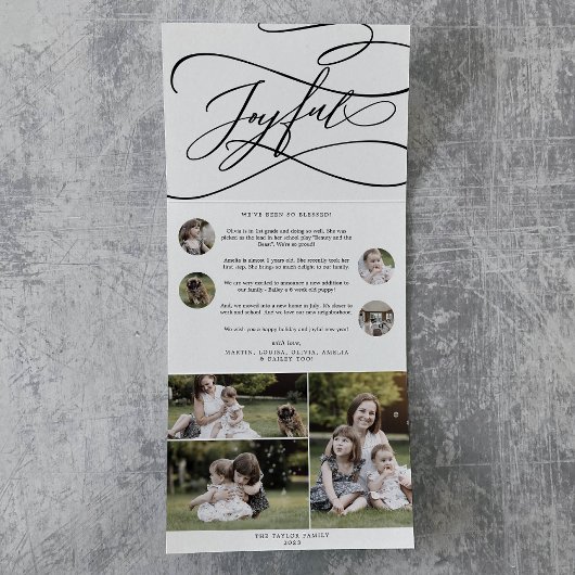 Romantische Joyful KerstMulti-foto Drieluik Wenskaart