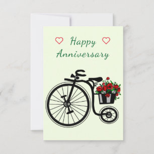 Romantische Jubilea Kaart met Flowers Bike
