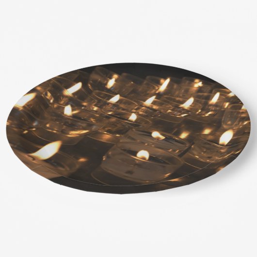 Romantische kaarsen kaarsen vlamlichten Borden Papieren Bordje (Gekanteld)