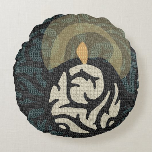 Romantische kaarslicht scroll wandtapijt motief ku rond kussen (Voorkant)