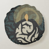 Romantische kaarslicht scroll wandtapijt motief ku rond kussen (Achterkant)