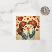 Romantische kaart notitiekaartje (Voorkant / Achterkant in situ)