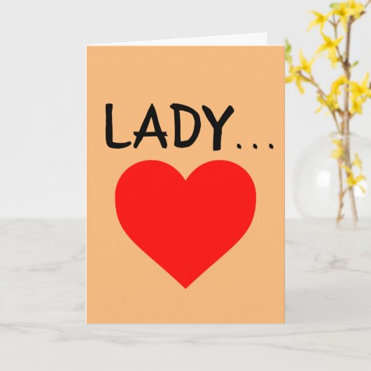 ROMANTISCHE KAART VOOR VROUW VRIENDIN, "LADY" (Gele Bloem)