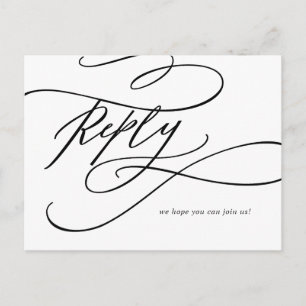 Romantische kalligrafie 3 Menu Choice RSVP Briefka