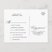 Romantische kalligrafie 3 Menu Choice RSVP Briefka (Achterkant)