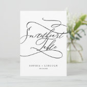 Romantische kalligrafie 5x7-inch Lieverd tabelnumm Kaart (Staand voorkant)