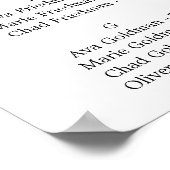 Romantische kalligrafie - Alfabetische zitplaats Poster (Hoek)