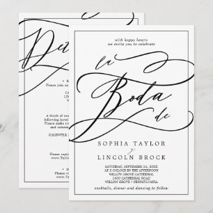 Romantische kalligrafie   Alles in één Spaanse bru Kaart