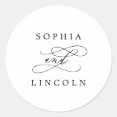 Romantische kalligrafie Bindende envelop Ronde Sticker (Voorkant)