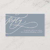 Romantische kalligrafie | Blauwe en witte website  Informatiekaartje (Voorkant)