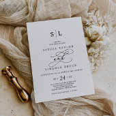Romantische kalligrafie | Bloeiend monogram bruilo Kaart