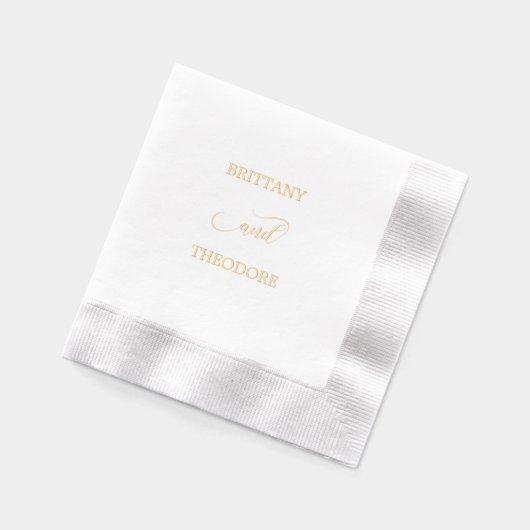 Romantische kalligrafie bloeit bruiloft folie servetten (Links)