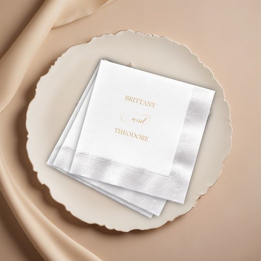 Romantische kalligrafie bloeit bruiloft folie servetten