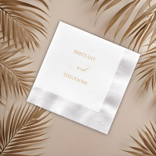 Romantische kalligrafie bloeit bruiloft folie servetten