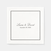 Romantische kalligrafie bloeit op maat trouwpapier servet (Voorkant)