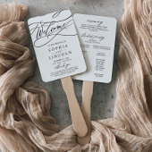 Romantische kalligrafie bloemige huwelijksprogramm handwaaier