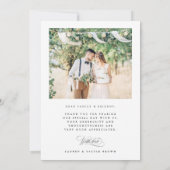 Romantische kalligrafie bruiloft 4 foto bedankkaart (Achterkant)